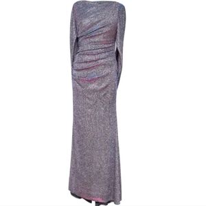 Betsy & Adam Cape Sleeve Trumpet Gown ... Size 10